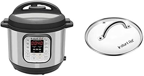 Instant Pot Duo 7-in-1 Electric Pressure Cooker, Sterilizer, Slow Cooker, Rice Cooker, Steamer, Saute, Yogurt Maker, and Warmer, 8 Quart, 14 One-Touch Programs and 8 Quart Glass Lid