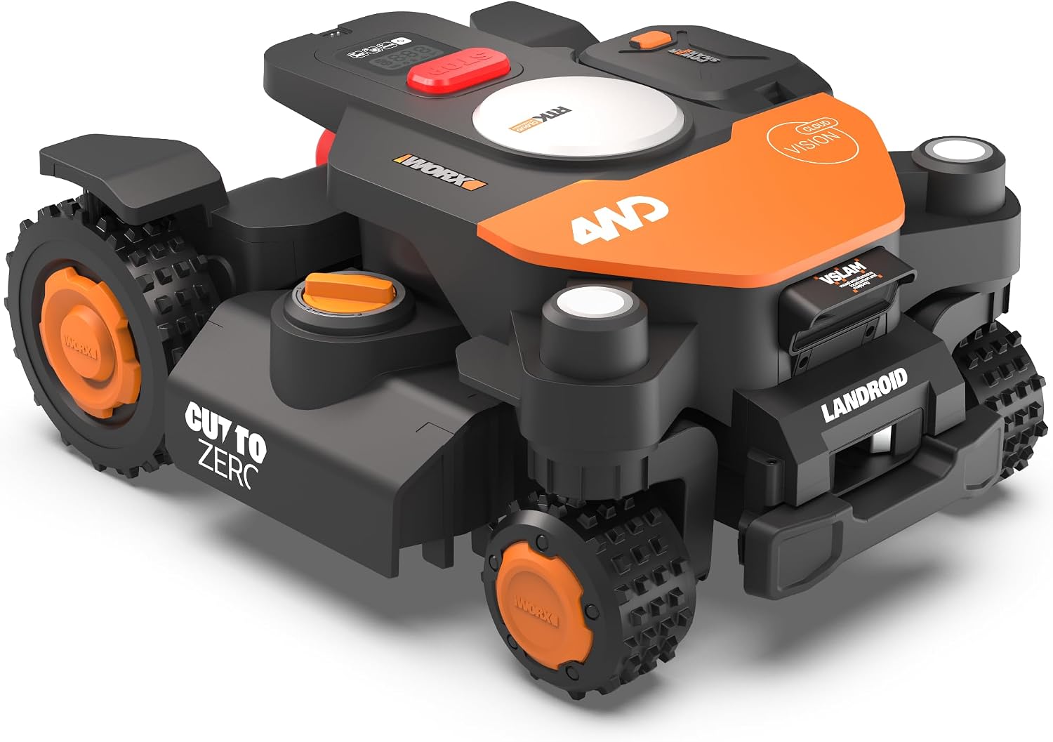 WORX Robot Lawn Mower 4WD for 1/2 Acre, No Perimeter Wire, WR342