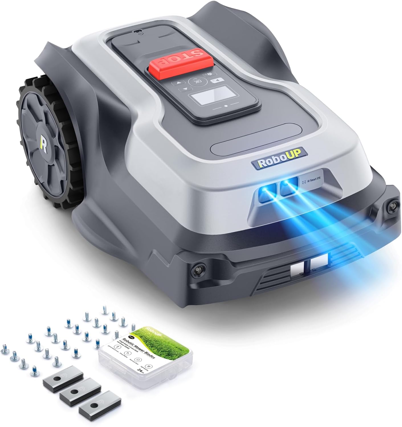 T1200Pro Robot Lawn Mower with 24 Replacement Blades for 0.37 Acre