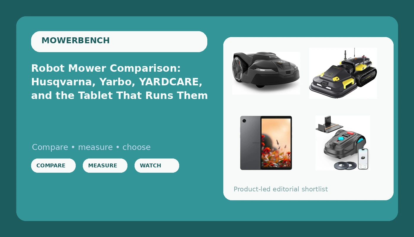 Robot Mower Comparison: Husqvarna, Yarbo, YARDCARE, and the Tablet That Runs Them
